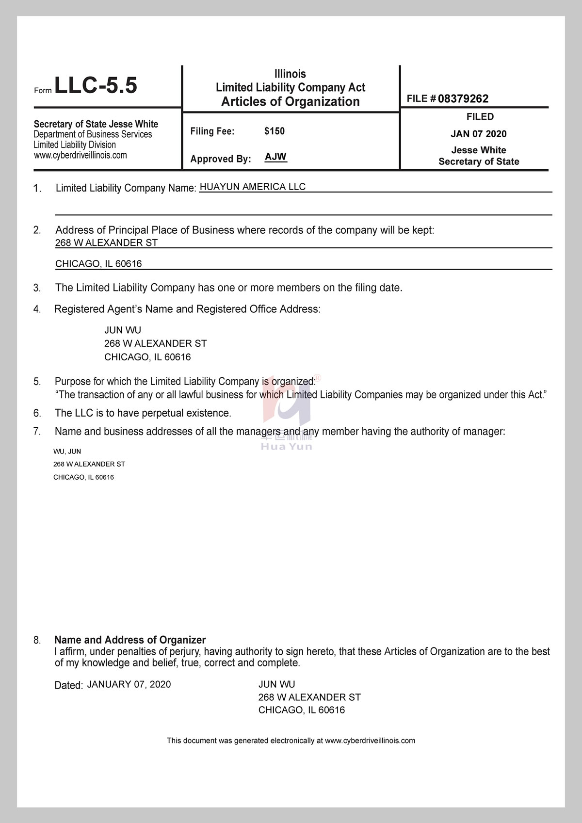 美国公司注册证书